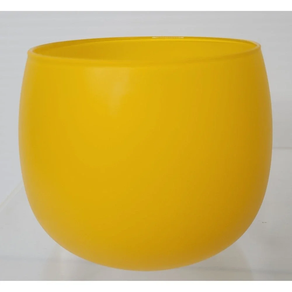 JG Durand France Votive Candle Holders Set 2 Yellow Glass 1995 Vintage New w Box